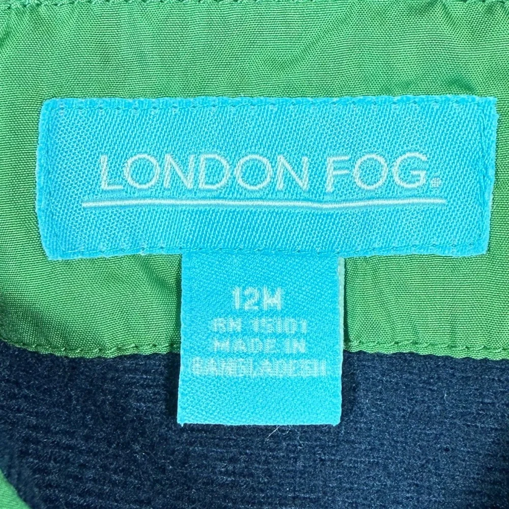 LONDON FOG Baby Boys’ Y2K 00s Green Hooded Windbreaker Outdoors Gorpcore‎ 12M